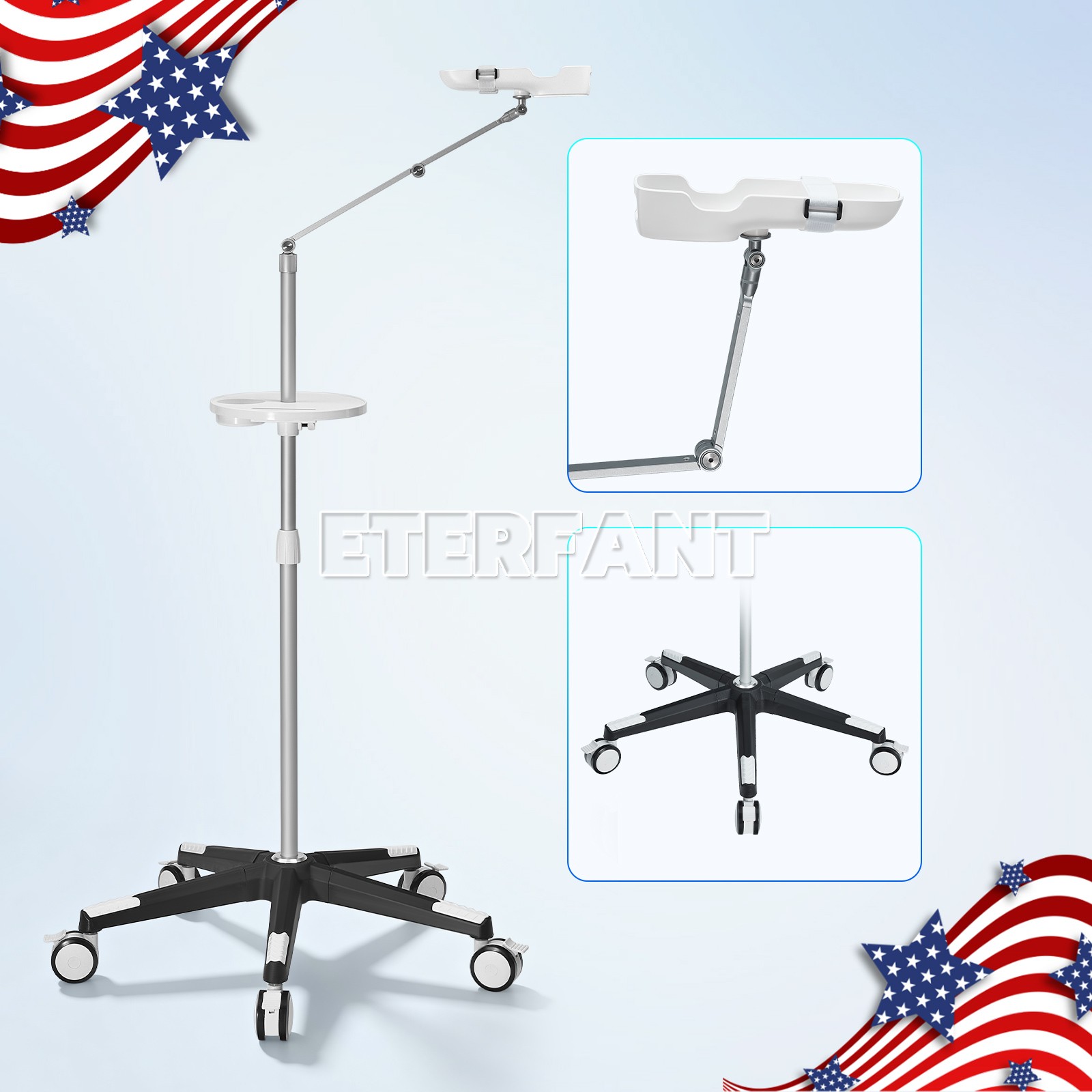 ETERFANT Adjustable Portable Mobile Stand Trolley for QV-600 Vein Finder Machine