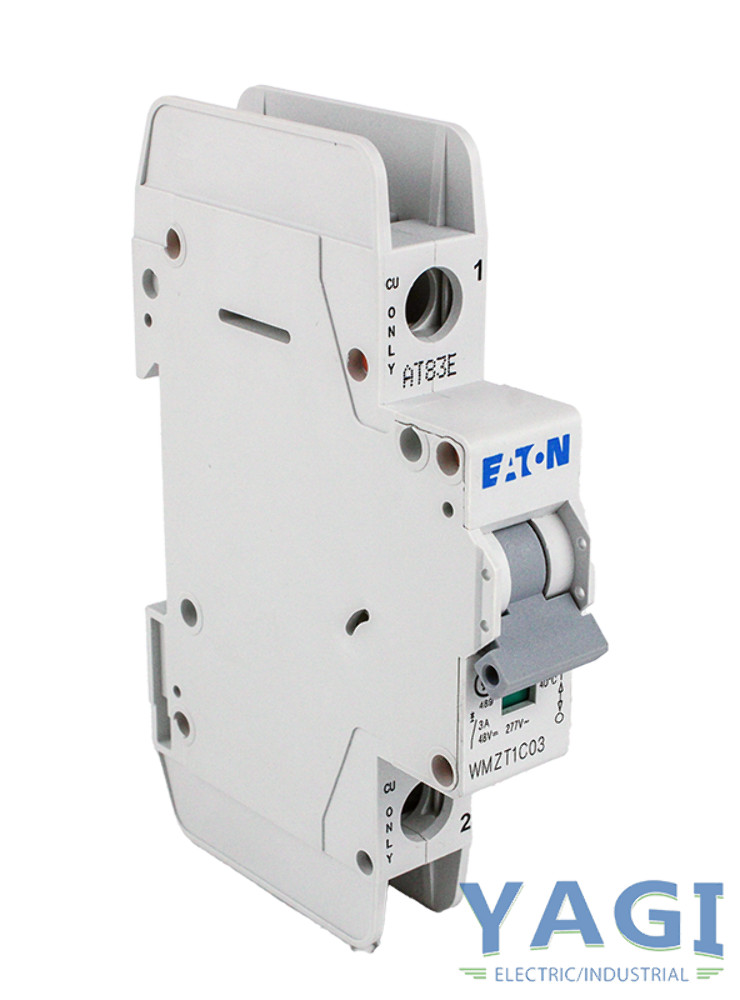 Eaton WMZT1C03 Breaker 3A 277V 1-Pole 10kA Type C DIN Rail Trip Indicator