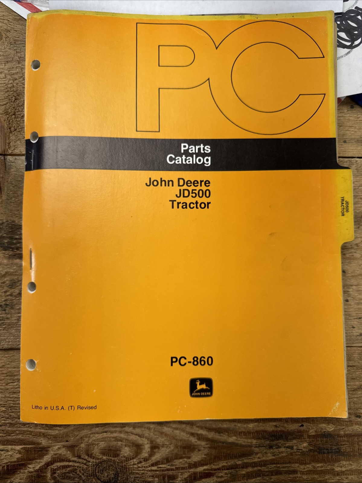 JOHN DEERE JD PARTS LIST BOOK MANUAL CATALOG JD500 TRACTOR PC-860 1978
