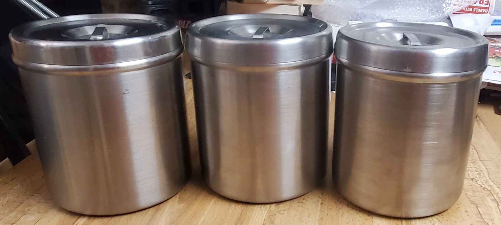 Lot of 3 Vintage Polar Ware Stainless Steel Medical Storage Canister With Lids