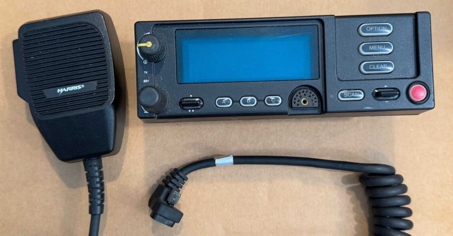 Harris MaCom Radio CU23218-0002 Control Head CH-721 + MC-101616-041 Microphone