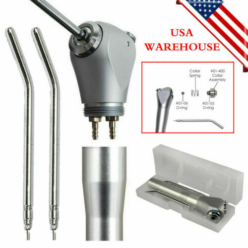 Dental 3 Way Air Water Spray Triple Syringe + 2 Nozzles Valve Core style button