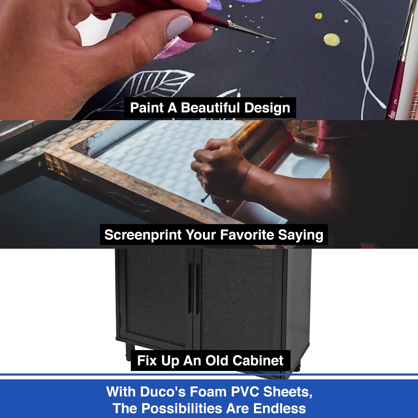 Duco Plus Closed Cell PVC Foam Board Plastic Sheets Black DIY Signage, Displays