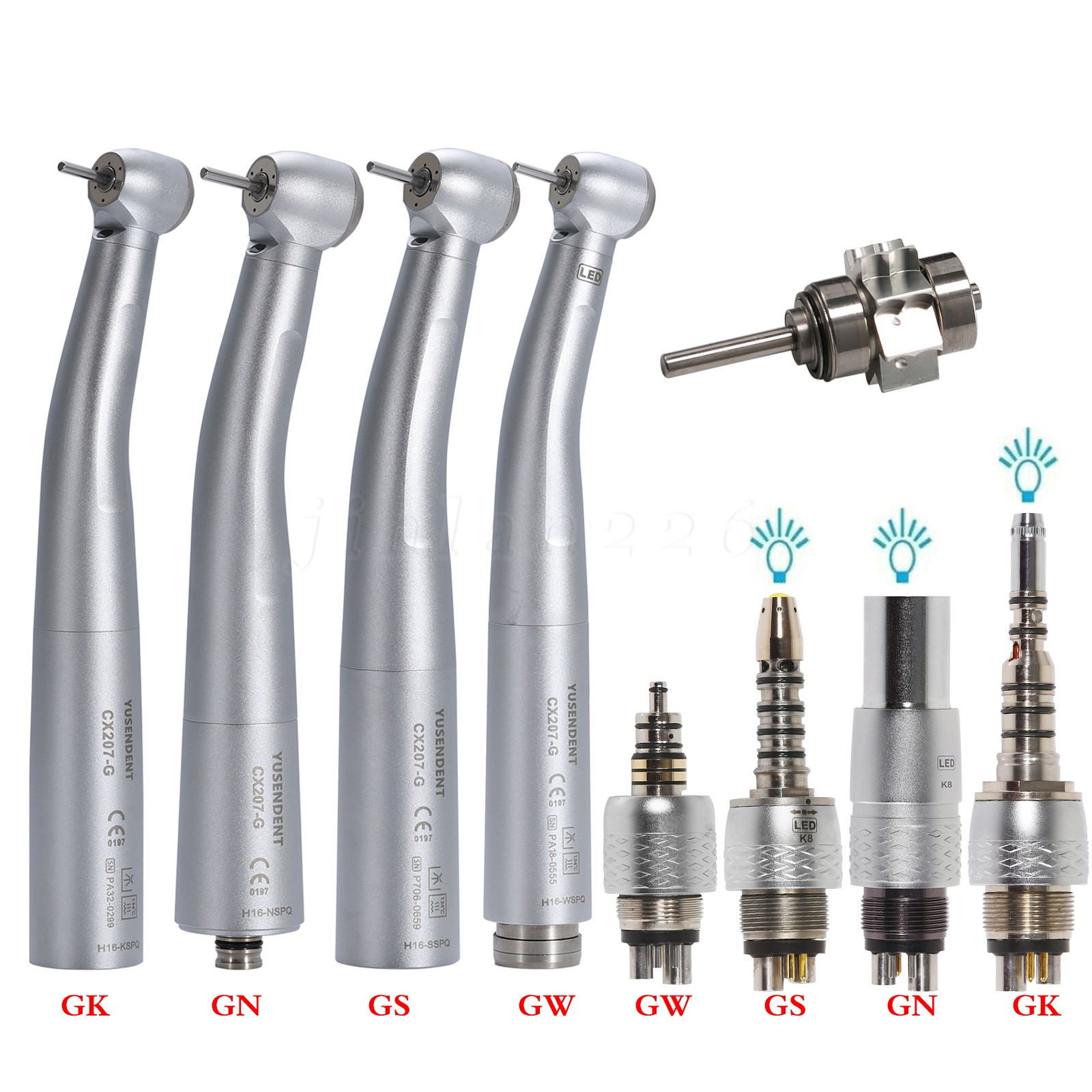 COXO YUSENDENT CX207-G Dental Fiber Optic LED High Speed Handpiece Air Turbine