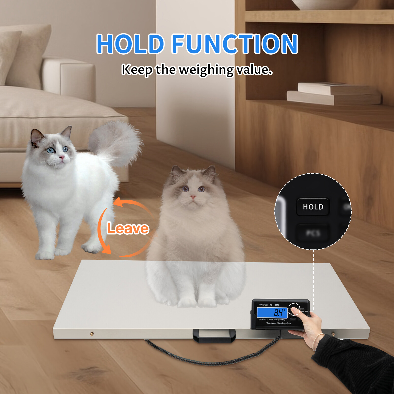 Veterinary Scale 660lb x 0.2lb PCR-3115 Livestock Floor Animal Pet Vet Scale US