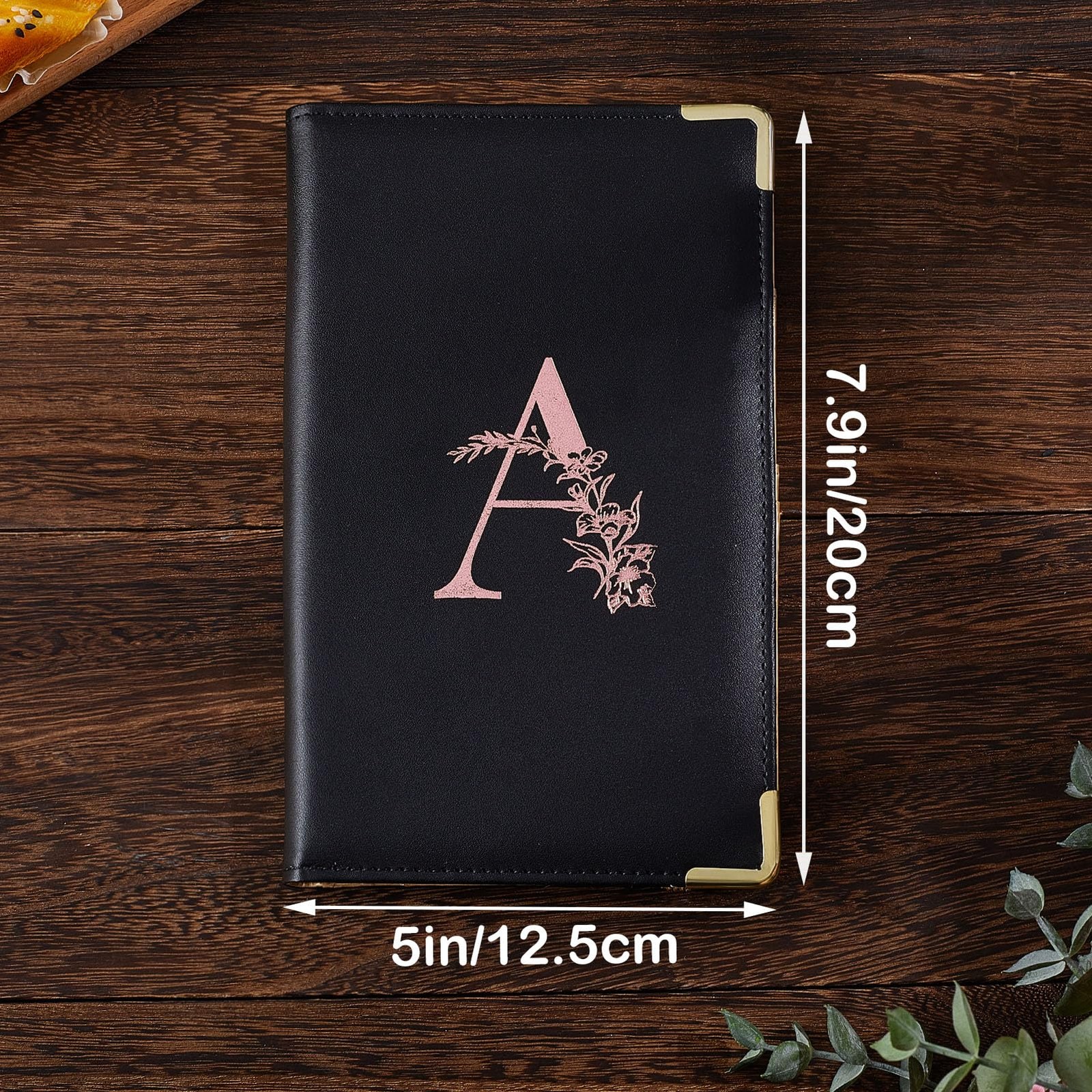 Server Books Alphabet Waitress Book Cute Waiter Book Zipper Pocket Leather A-Z