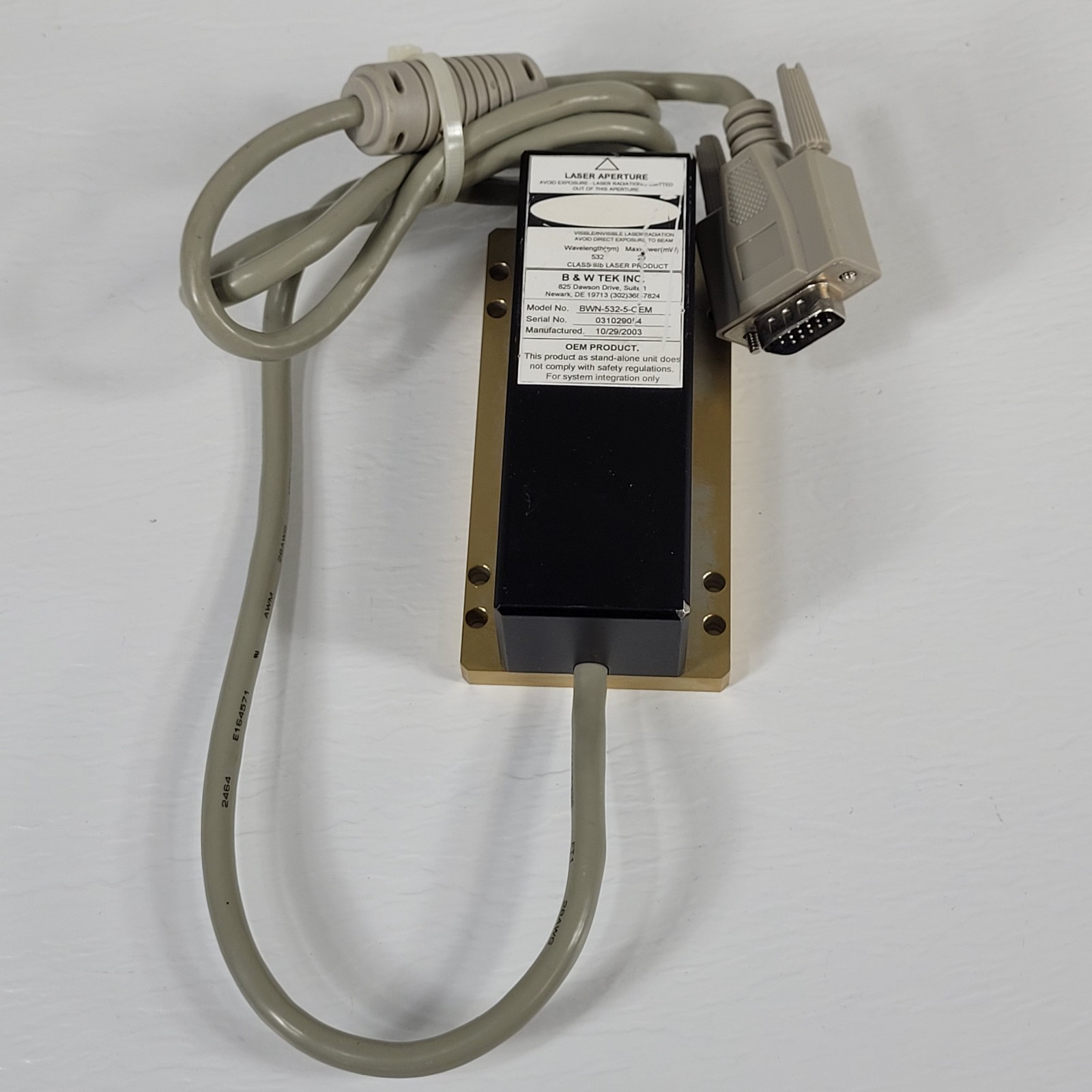 B&W Tek BWN-532-5-OEM Laser 532nm Green Wavelength 20mW MaxPower Class IIIb
