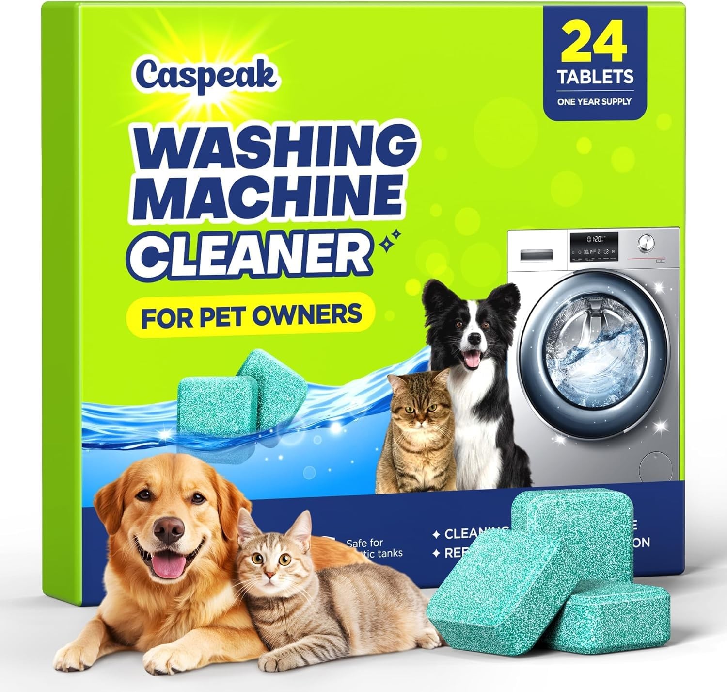 2X Power Deep Cleaning Washing Machine Cleaner Tablets No More Odor & Pet Fur…
