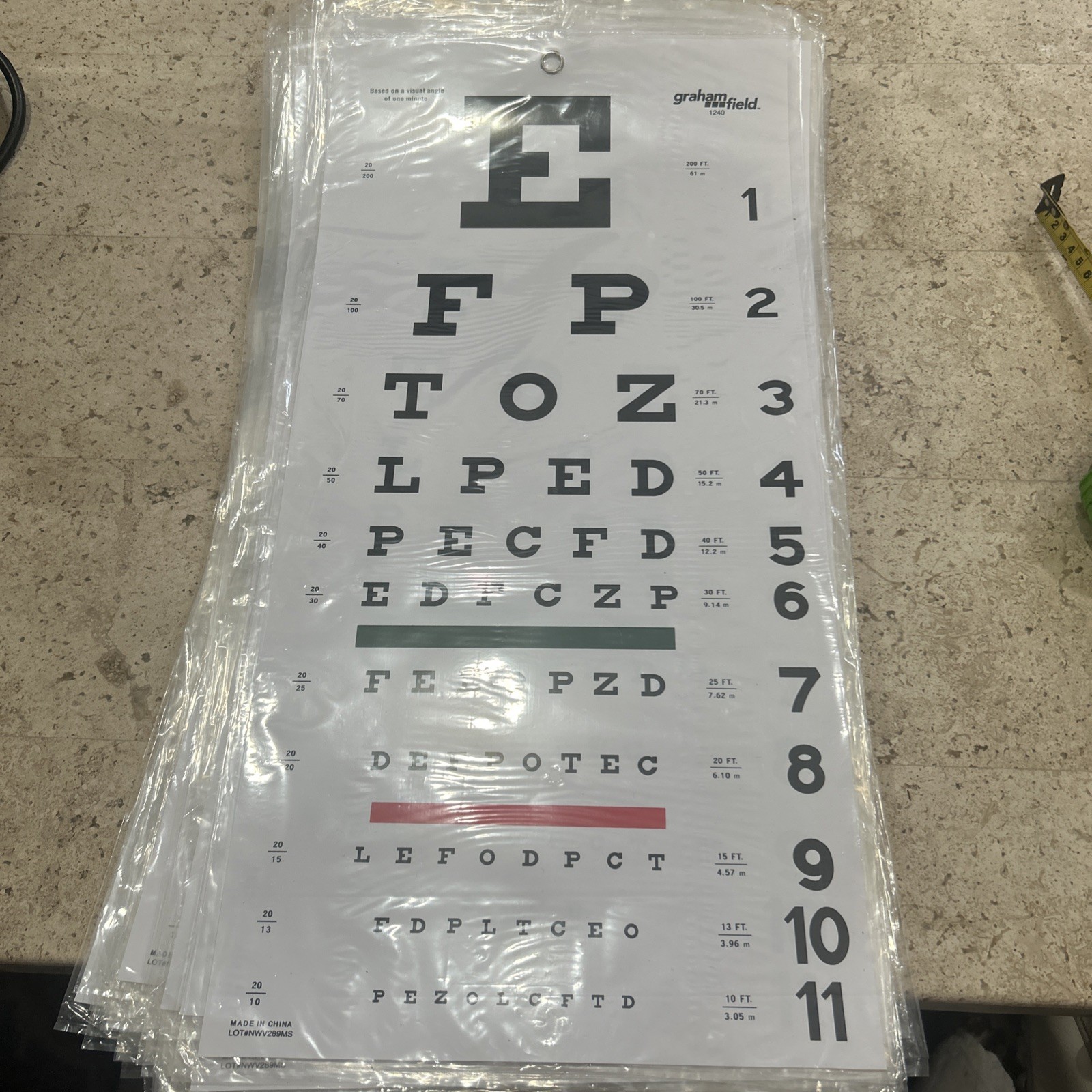 43x Graham-Field 1240 Grafco Snellen Eye Chart