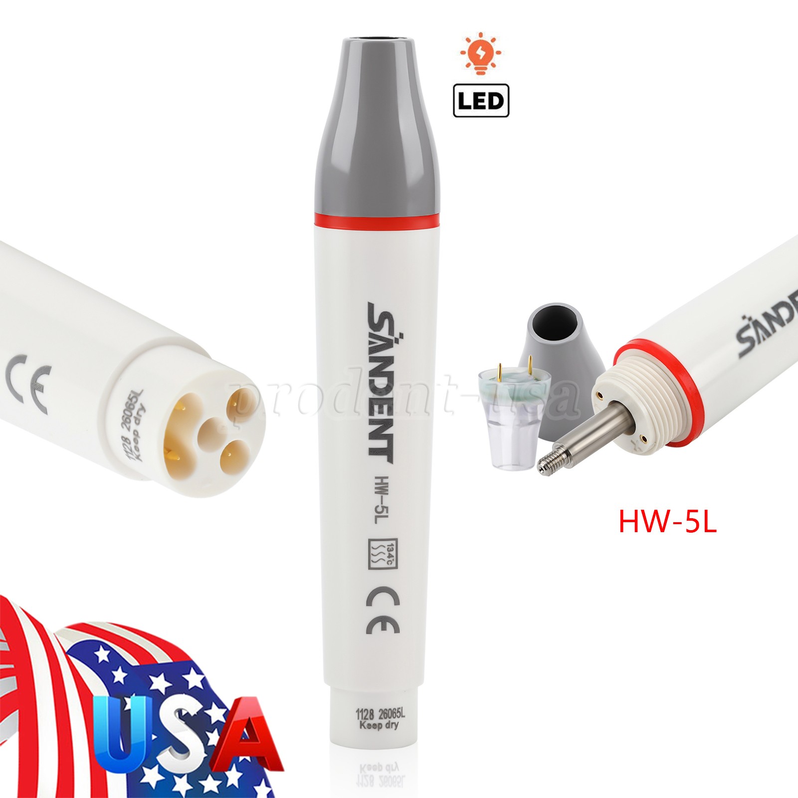 Woodpecker Style Dental LED Curing Light Cure Lamp Wireless Cordless 1500mw 5W