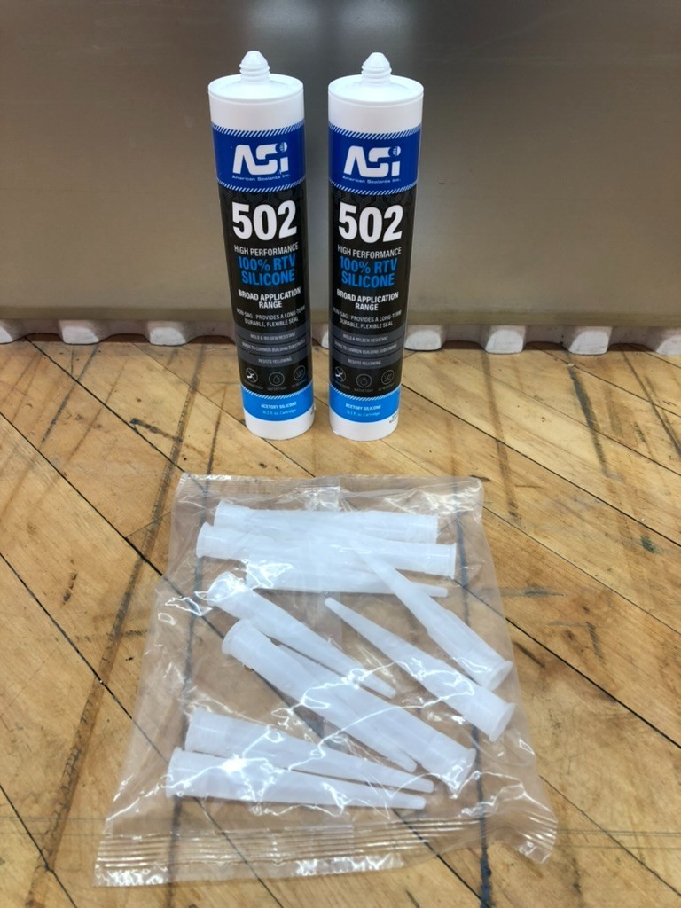 ASI 502 100% RTV Silicone Sealant White Food Grade 10.2 Oz Cartridge NEW