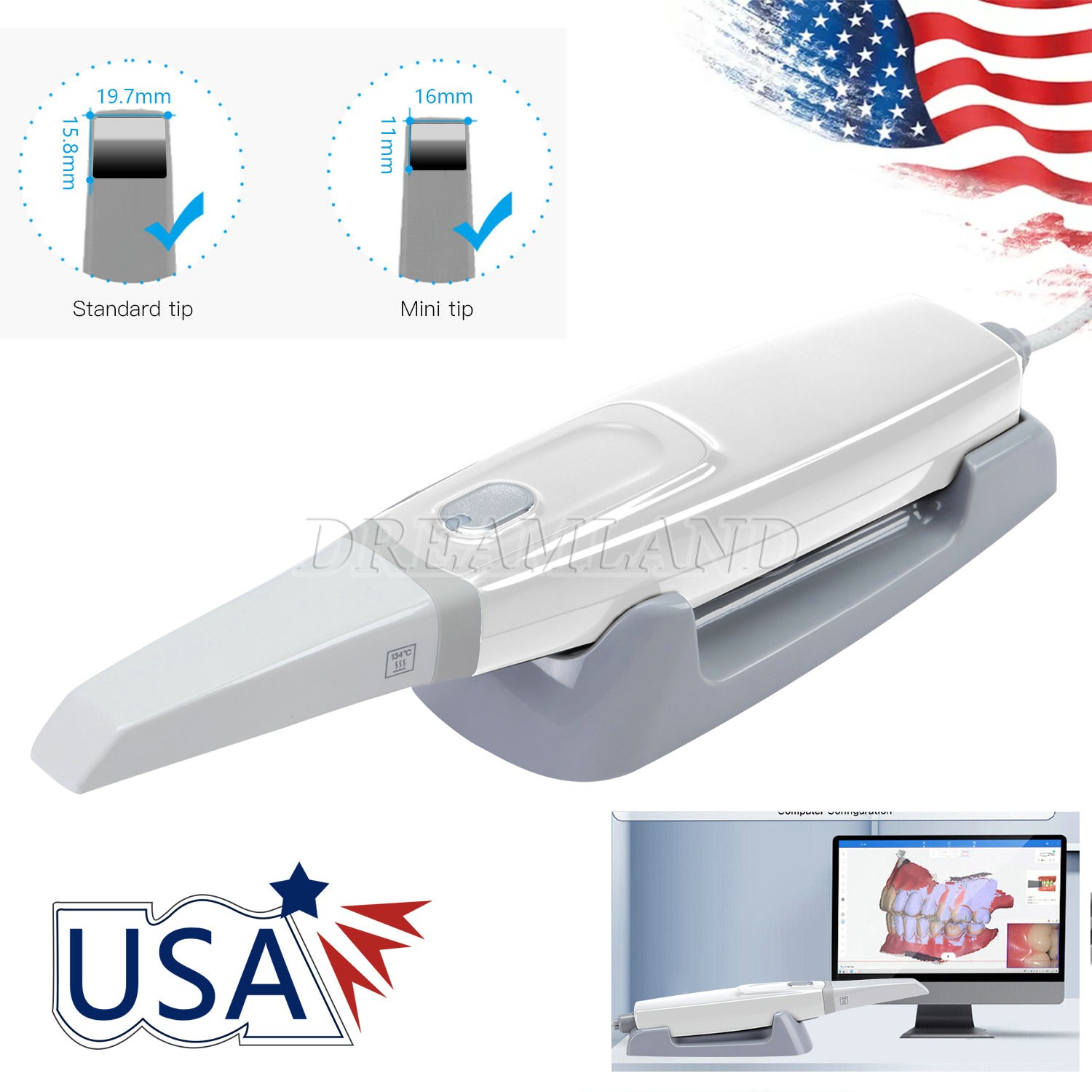 NSK Style Dental Fiber Optic LED E-generator High Speed Handpiece Turbine 4 HOLE