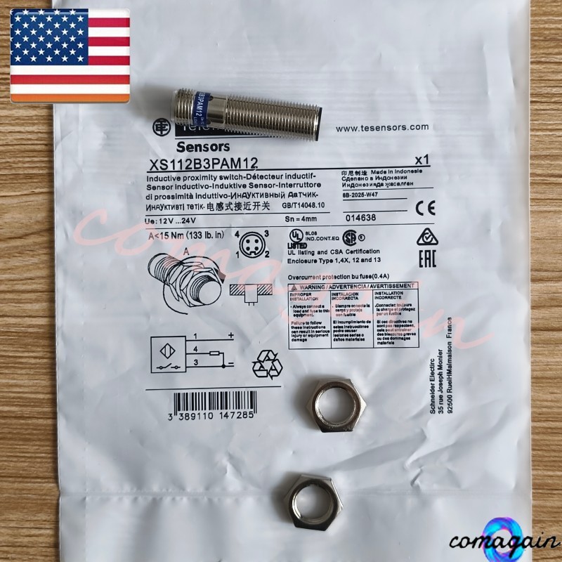 New In Bag For Telemecanique XS112B3PAM12 Proximity Sensor PNP 12-24VDC