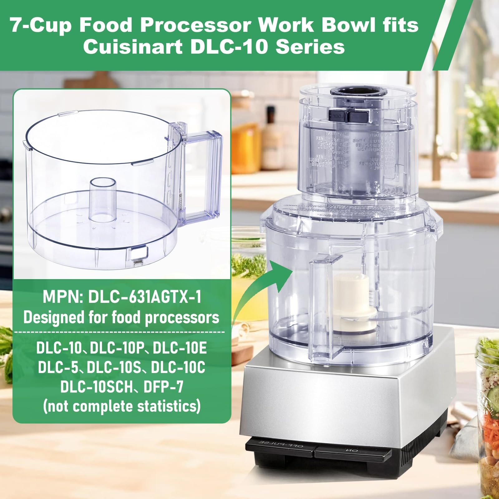 7 Cup Food Processor Work Bowl,FP-631AGTX-1 The 7 Cups, Transparent color