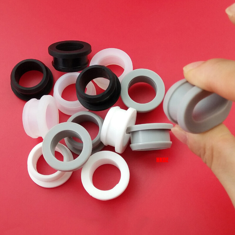 Clear Grommet Snap-On Open Silicon Rubber Hole Plug Bung Wire Cable Protect Bush