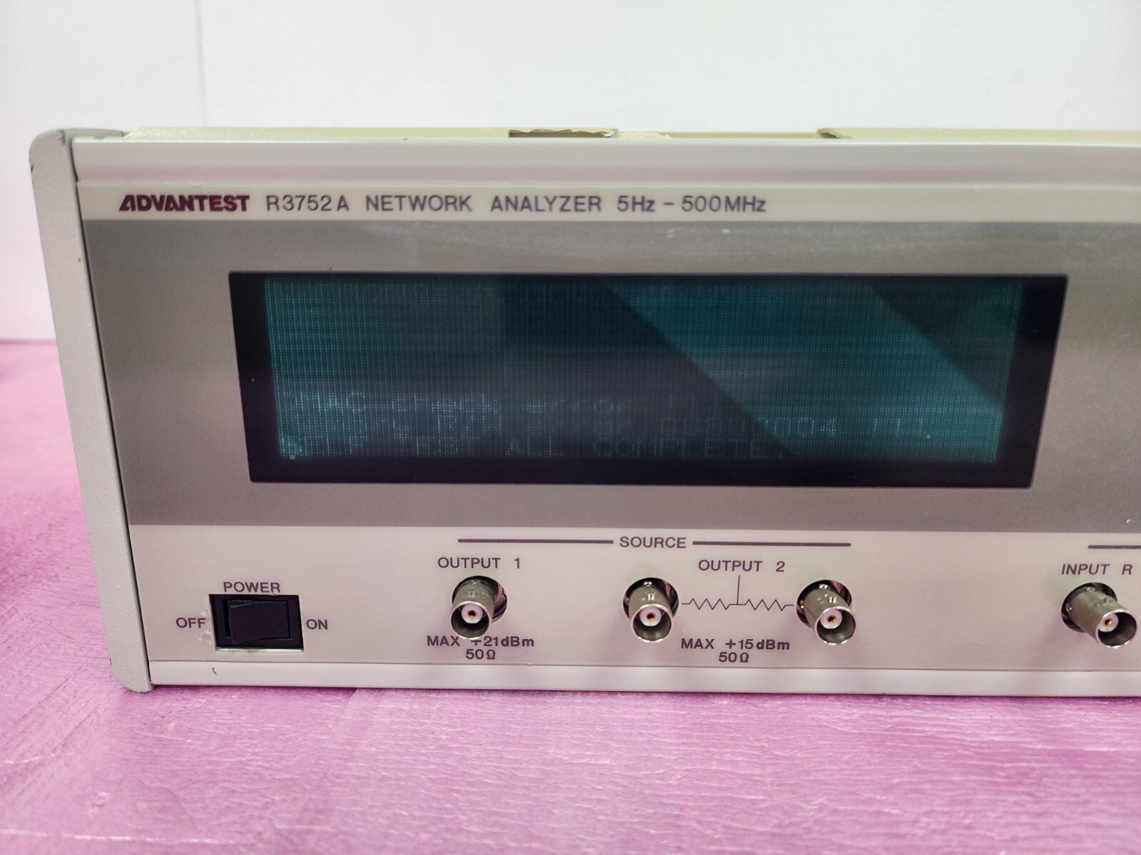 ADVANTEST R3752A Network Analyzer, 5 Hz to 500 MHz, Output 1/2, R, A, B channels