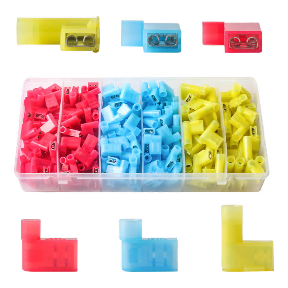 35/120PCS Nylon Female Flag Terminal Insulated Right Angle Connector 90 degree