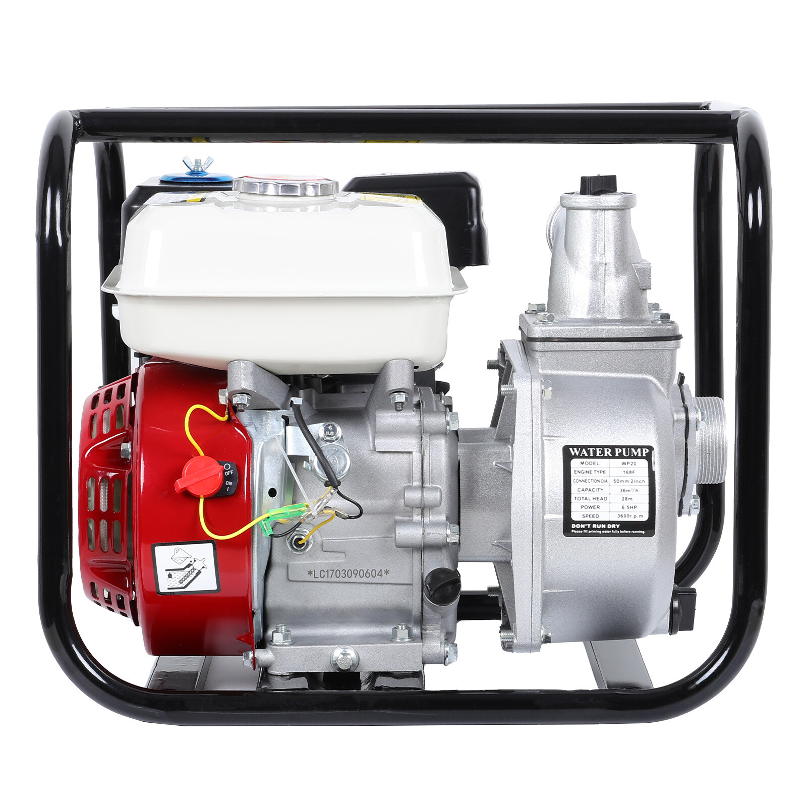 6.5HP 4 Stroke Gasoline Engine Water Pump 2 in Gas-Powered Semi-Trash Water Pump