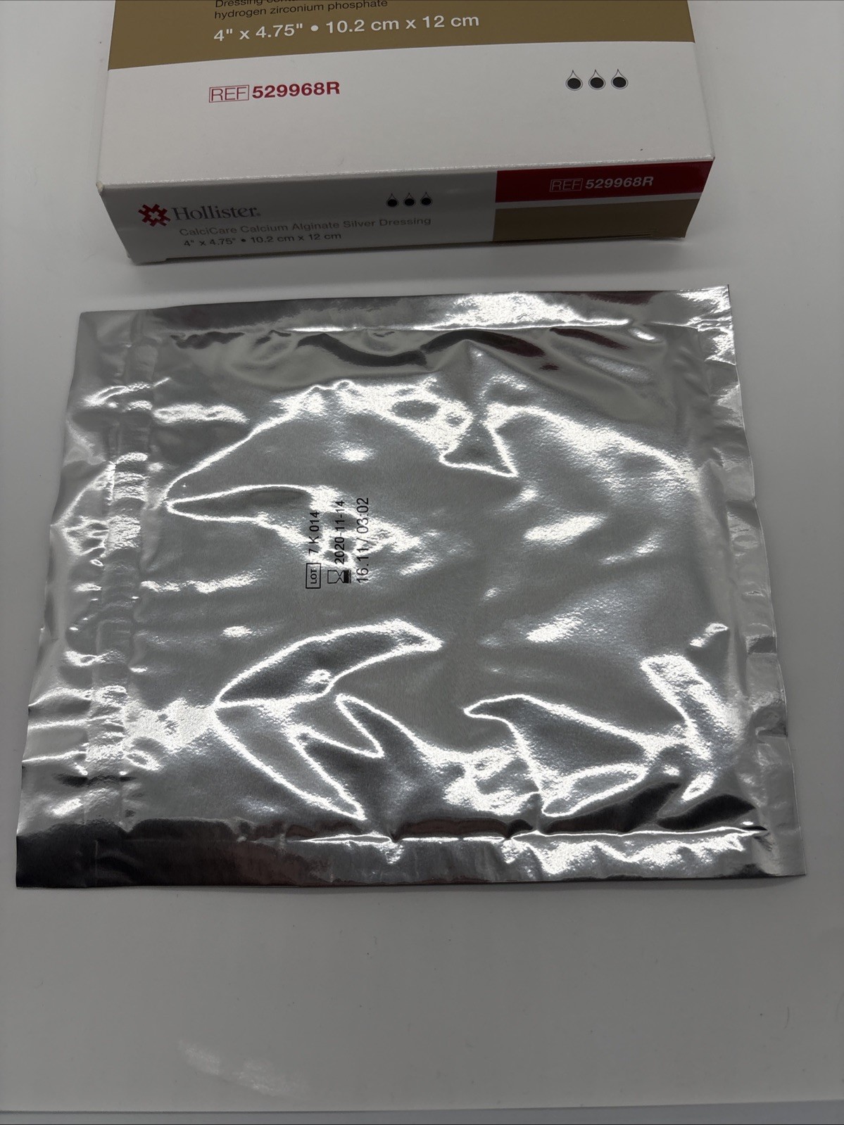 HOLLISTER CalciCare Calcium Alginate SILVER DRESSING,4″ X 4.75″ 529968R 20/11/14