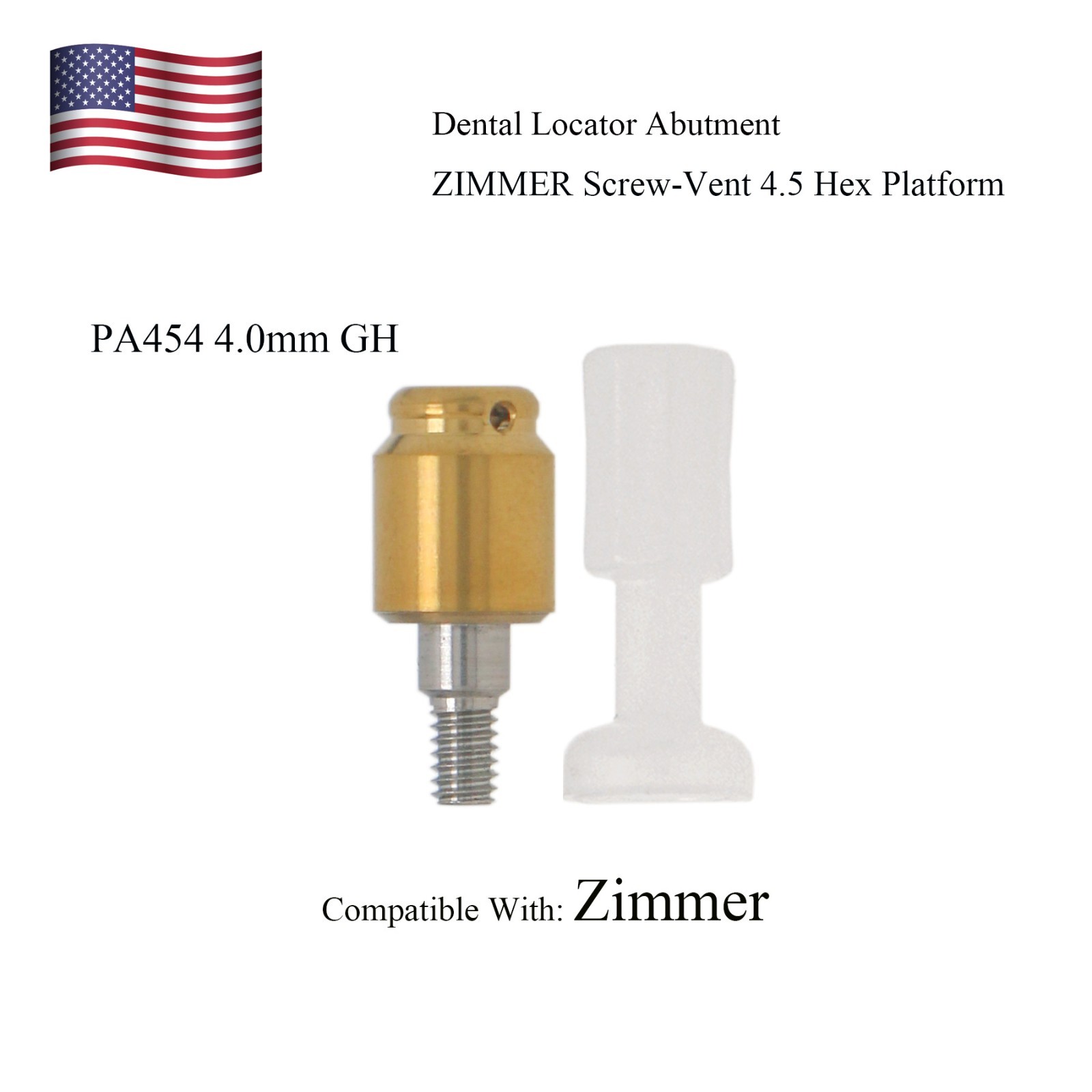 Zest Implant Locator Abutment for Zimmer Screw-Vent 3.5/4.5 Platform 1-5.0mm GH