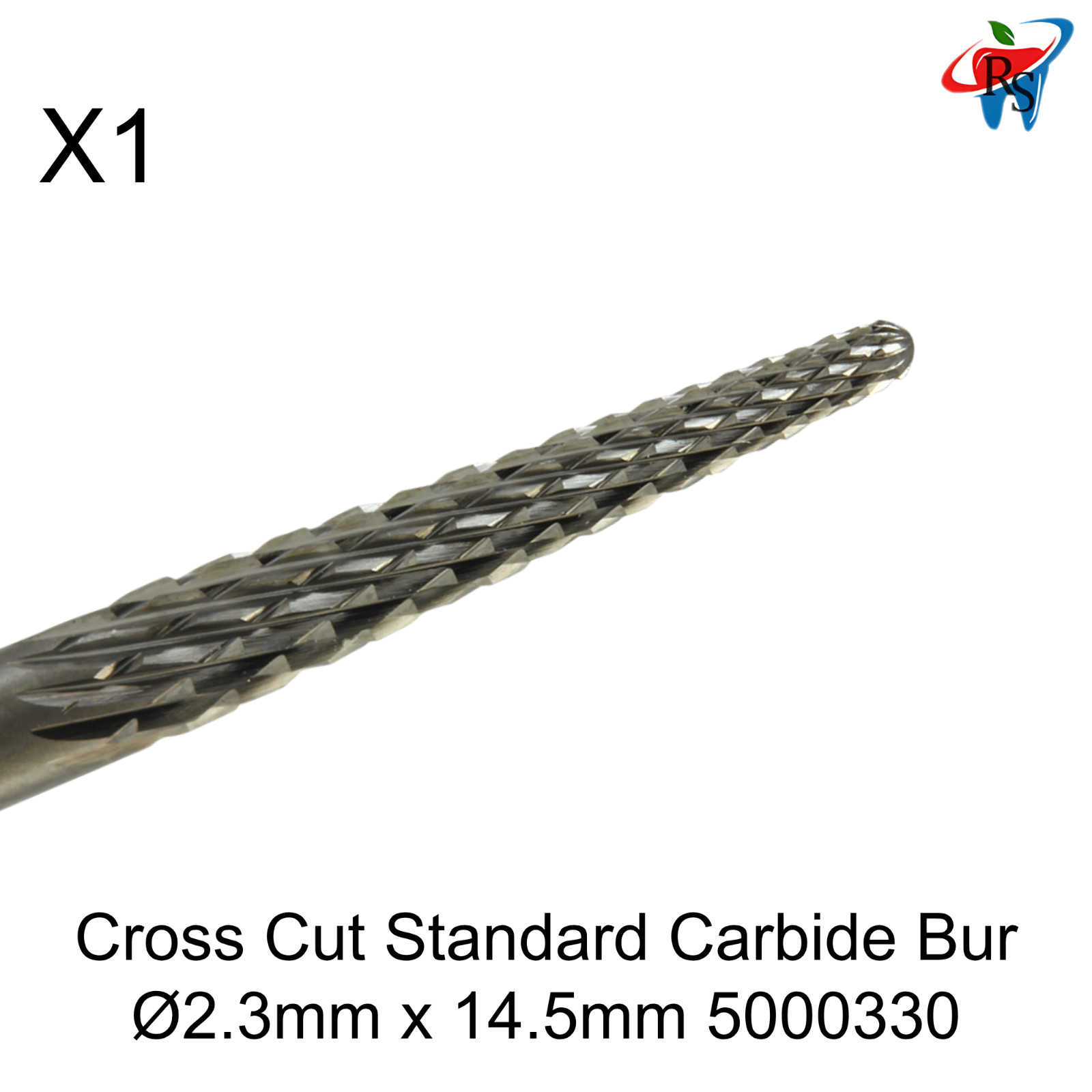 x1 Cross Cut Standard Carbide Dental Bur Ø2.3mm x 14.5mm 5000330 Cutting Tool