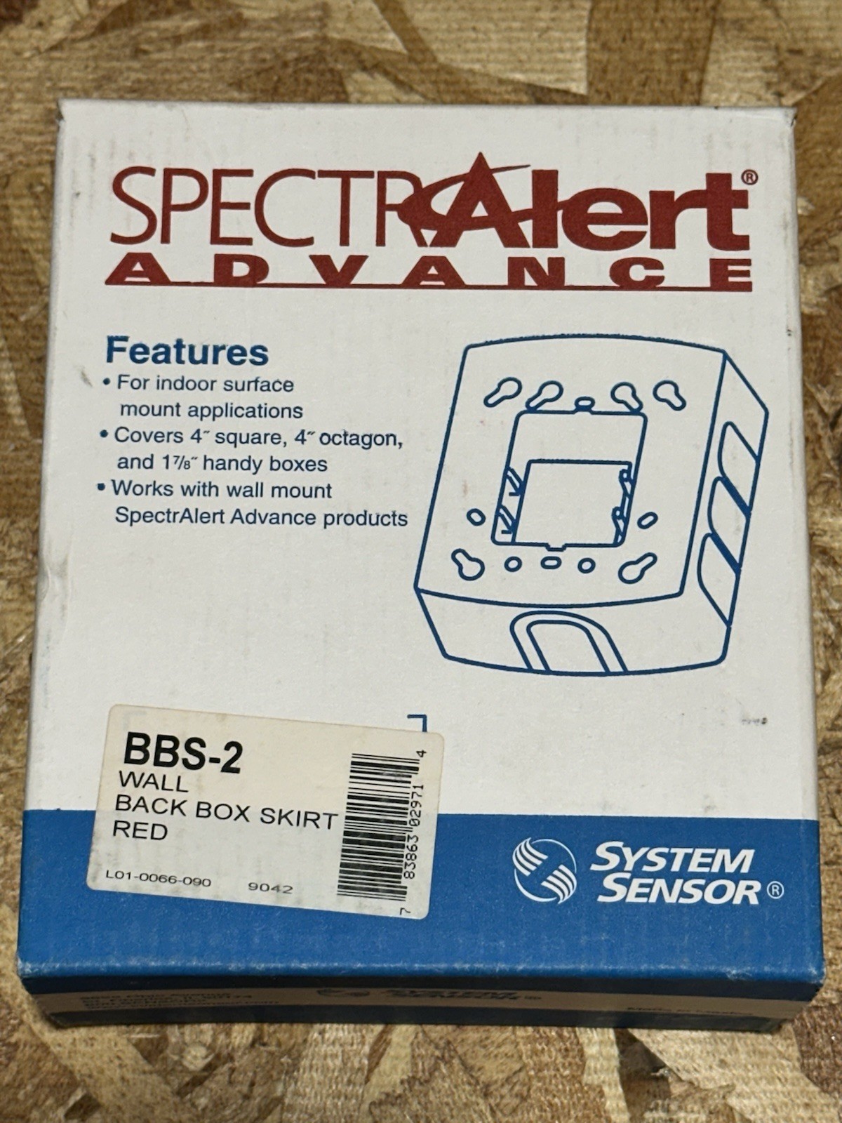 SYSTEM SENSOR BBS-2 RED WALL/SURFACE MOUNT SPECTRALERT ADVANCE BACKBOX SKIRT NEW