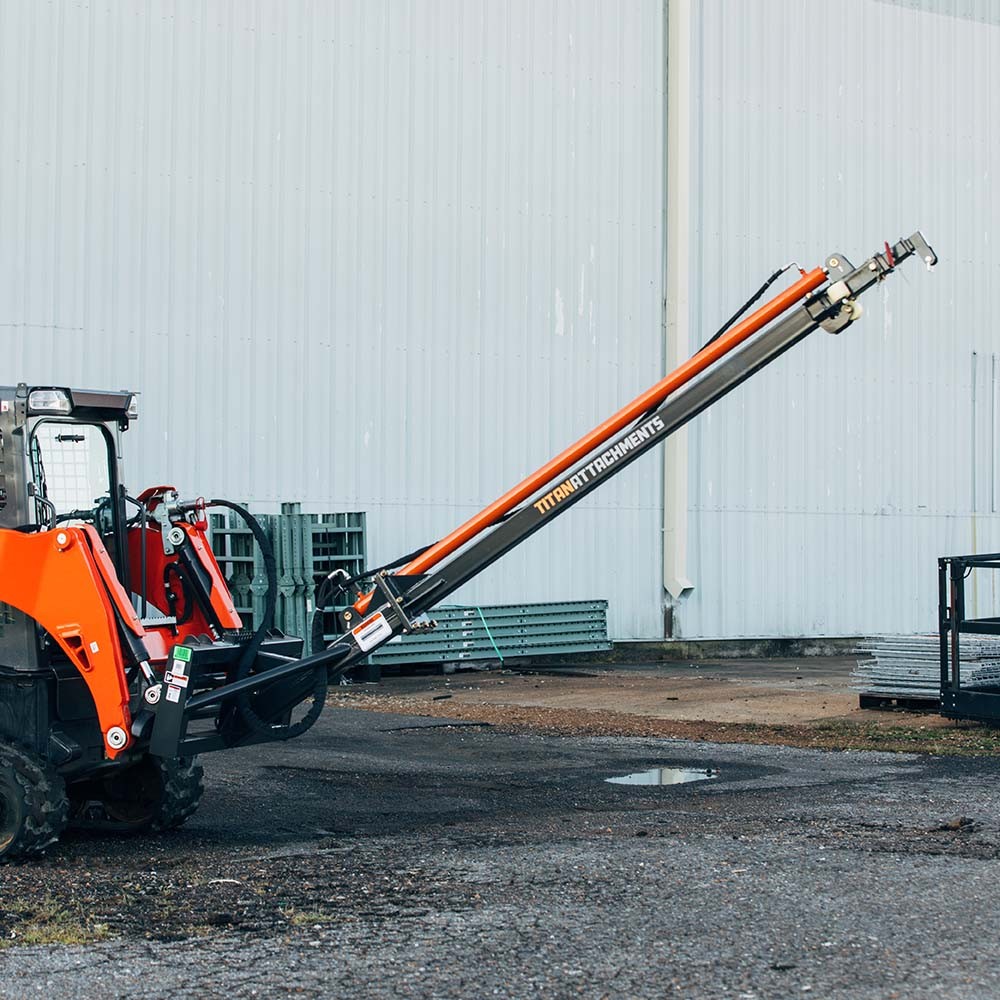 Titan Attachments 26ft Telescoping Hydraulic Truss Boom Jib Crane, Skid Steer
