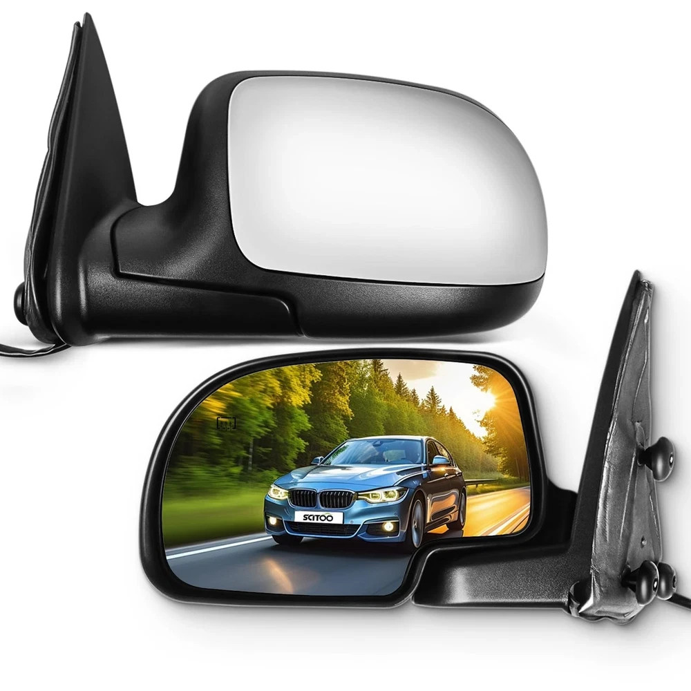 Chrome Power Heated Manual Folding Mirrors for 1999-2002 Sierra Yukon Silverado