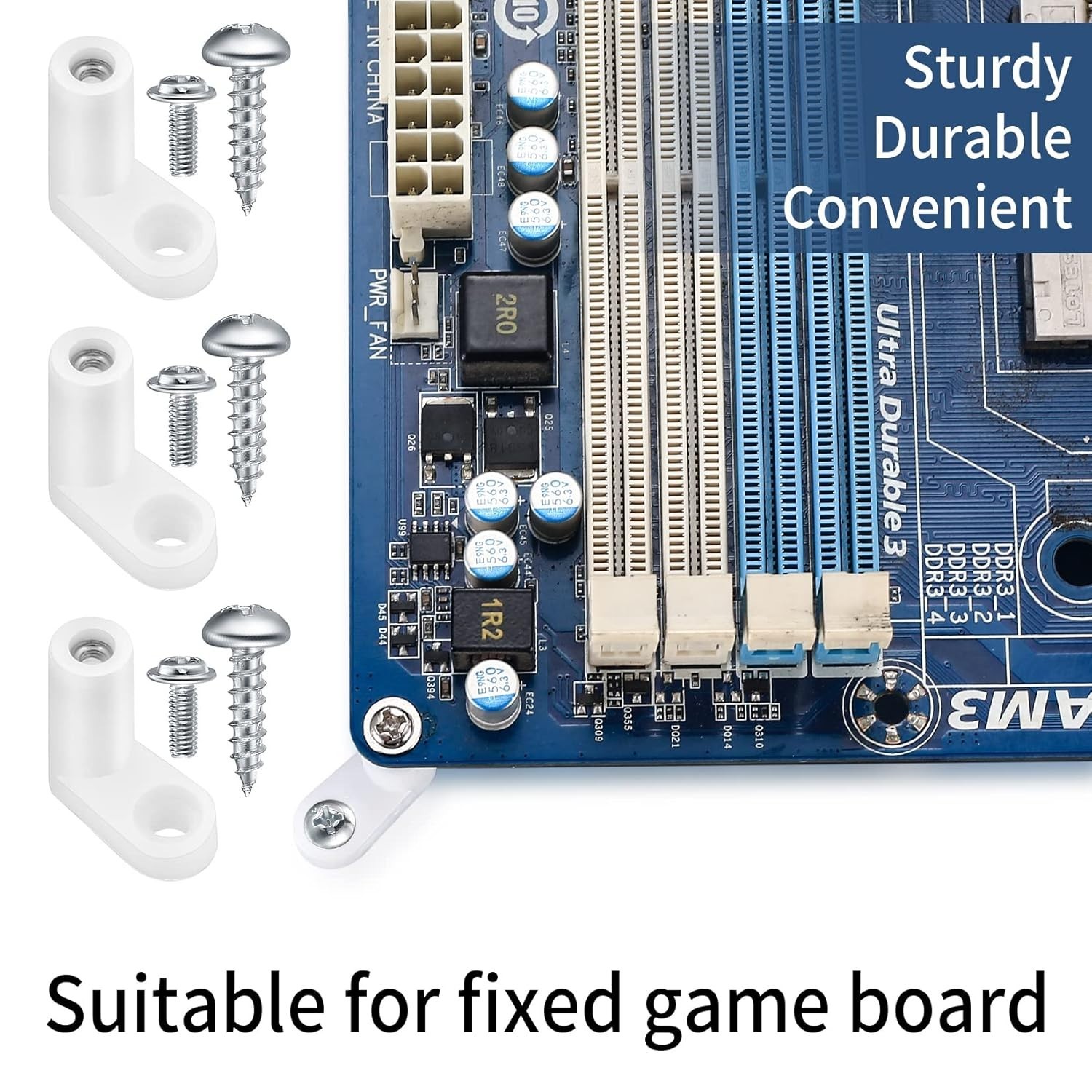 50 PCS PCB Board Mounting Feet with Screws, White L Shape Circuit Board Pl