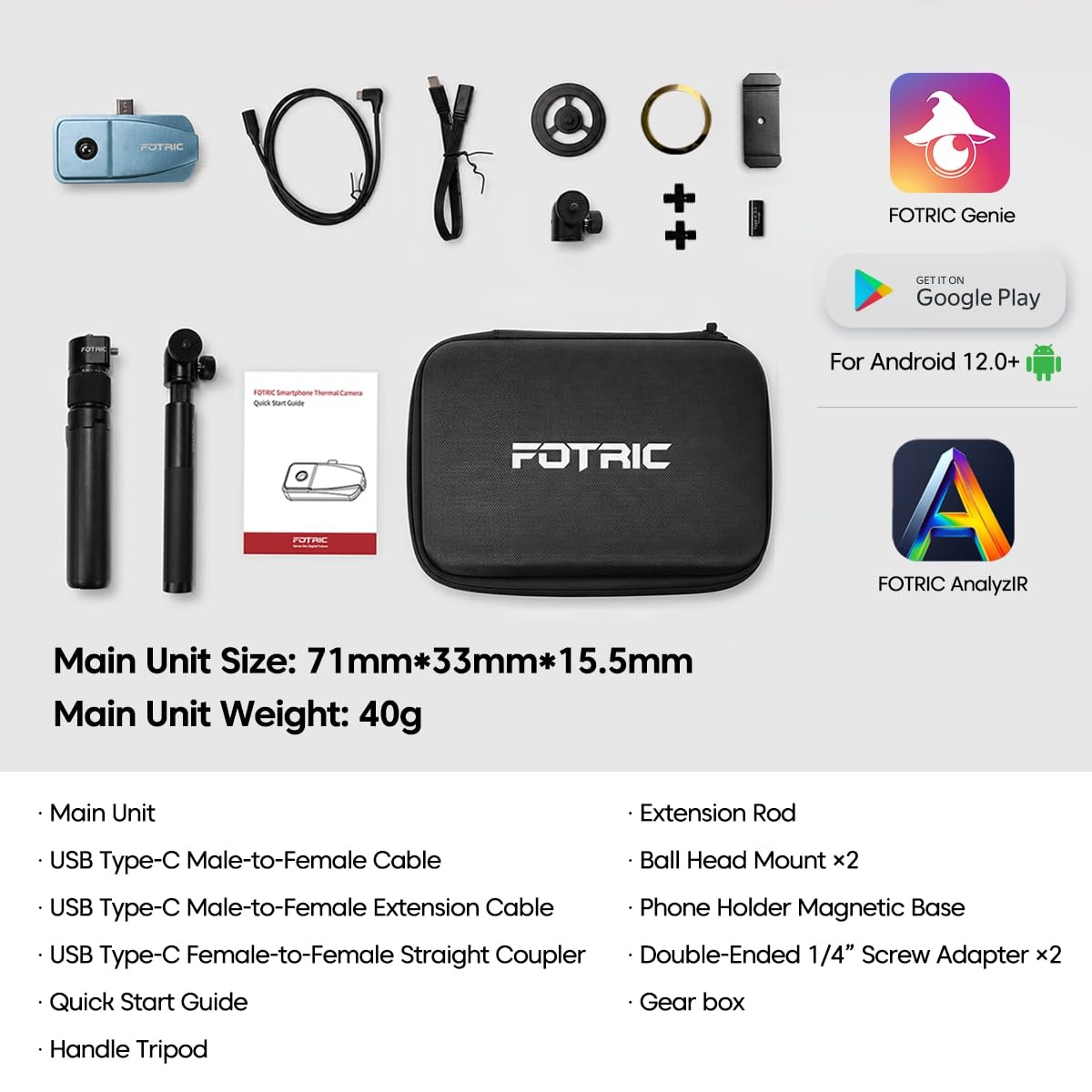 FOTRIC TP320A Thermal Imaging Camera 640×480 25Hz For Home Security Fit Android