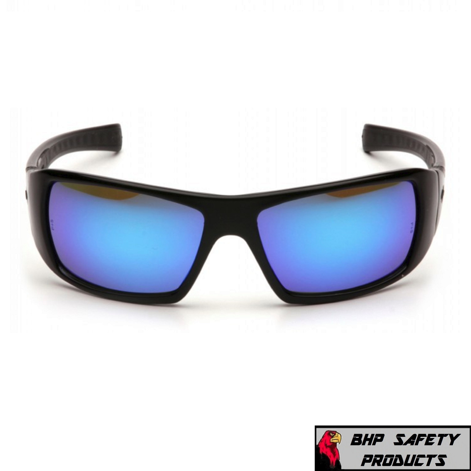 PYRAMEX GOLIATH SAFETY GLASSES BLACK W/ ICE BLUE MIRROR LENS SUNGLASSES SB5665D