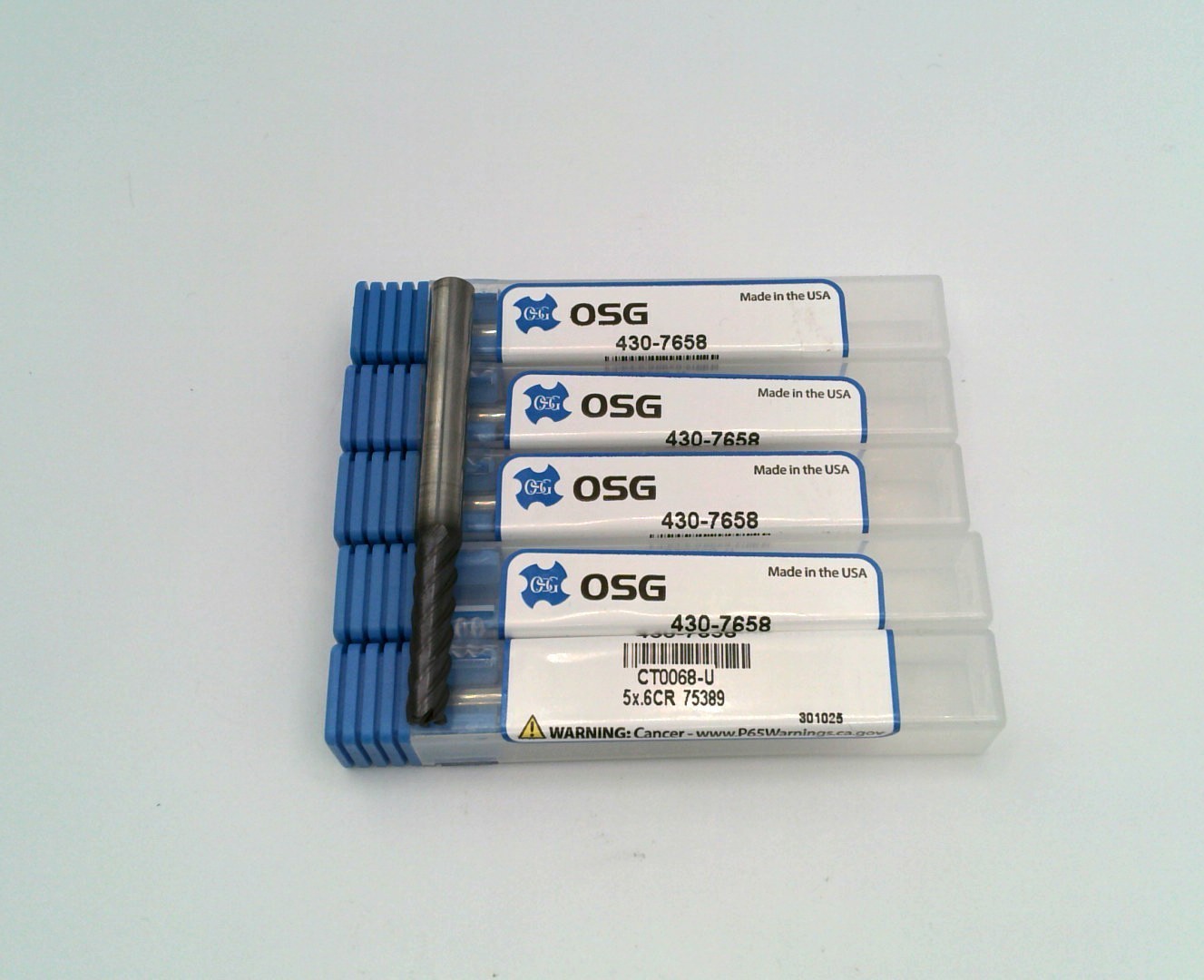 (5 pcs) New OSG 430-7658 5mm (0.1969″) x 0.6mm CR 5FL TiALN Carbide End Mil