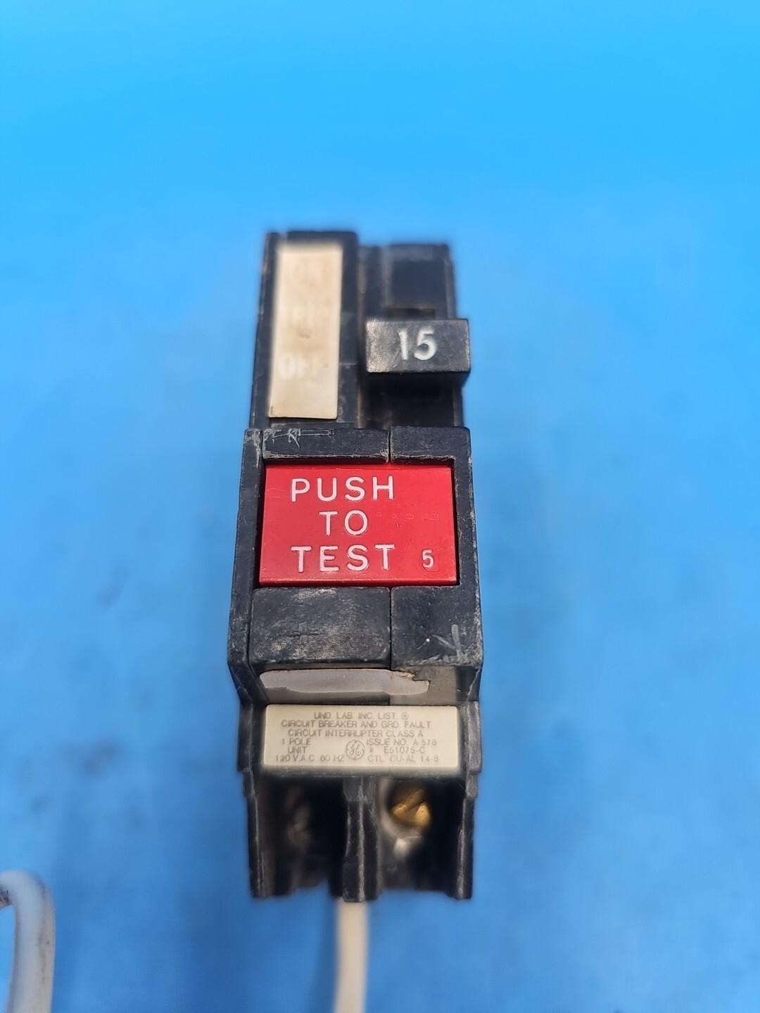 GE General Electric THQL1115GF 1 Pole 15 Amp Ground Fault Circuit Breaker