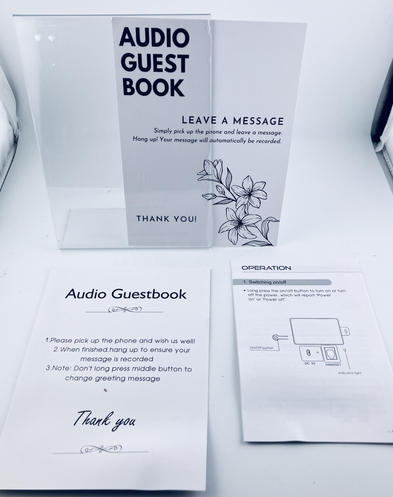 Vintage Retro Audio Guest Book Wedding Phone Record Guest Messages for Weddings
