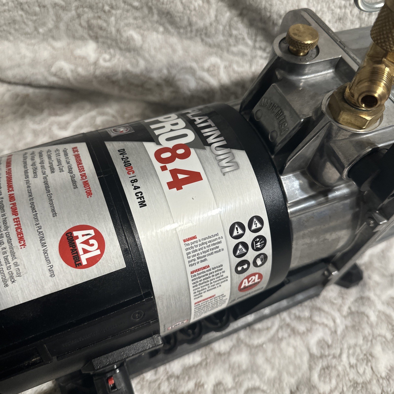 JB Industries DV-240DC Vacuum Pump, 8.4 CFM 1/2 hp DC Motor Platinum Pro DC 8.4