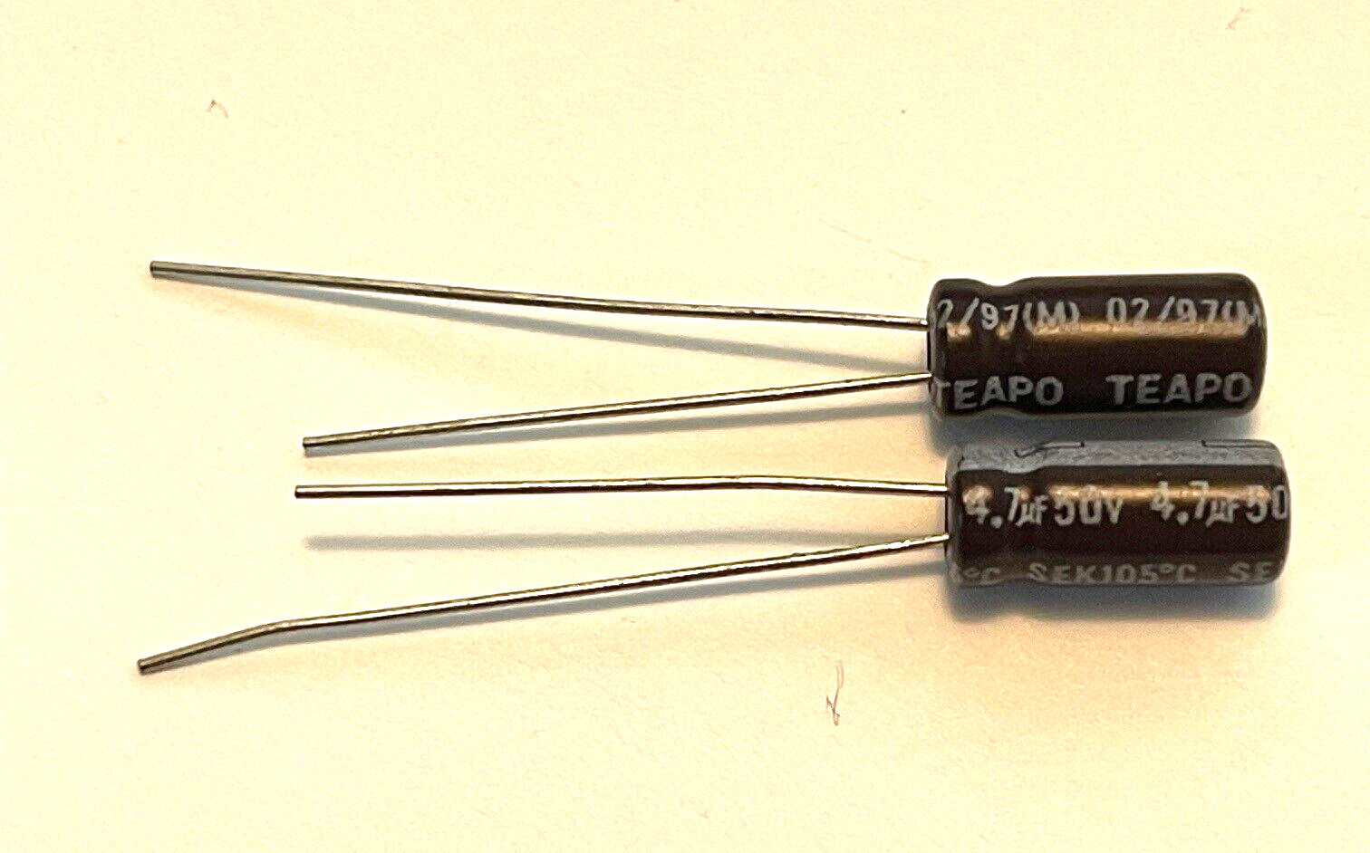 25pcs TEAPO 4.7uF 50V Aluminum Electrolytic Cap +105C 2.5mm LS Tested USA SHIP