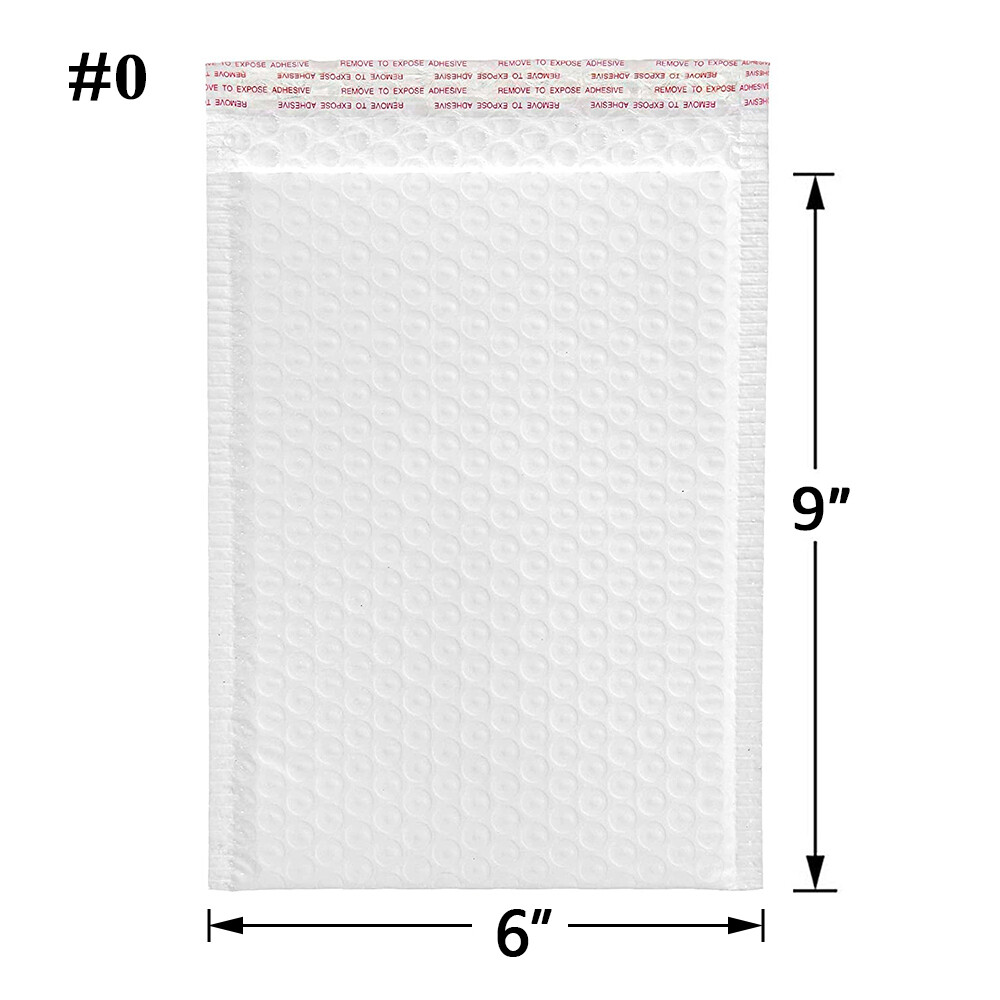 6×10 in Poly Bubble Mailers #0 Self Seal Padded Envelopes Opaque Shipping Bags