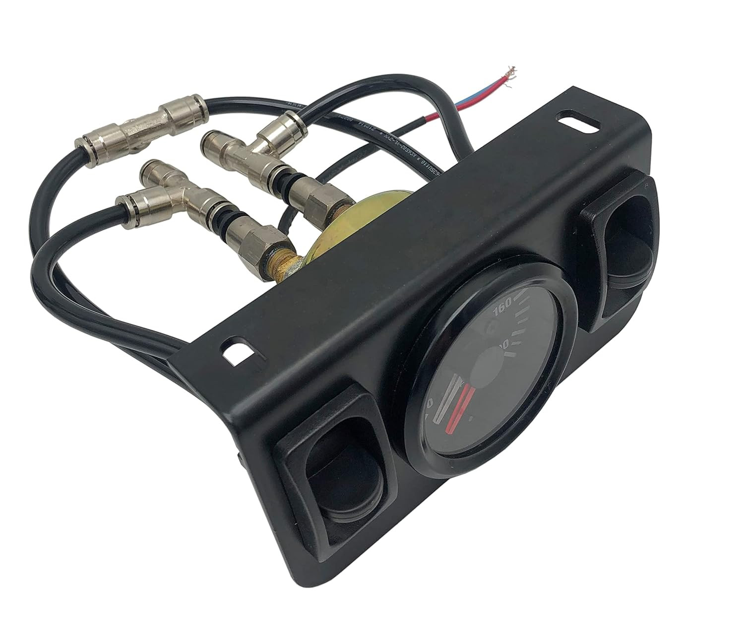 Panel Paddle Valve Switch Dual Needle Gauge with Air Fittings for Air Suspension