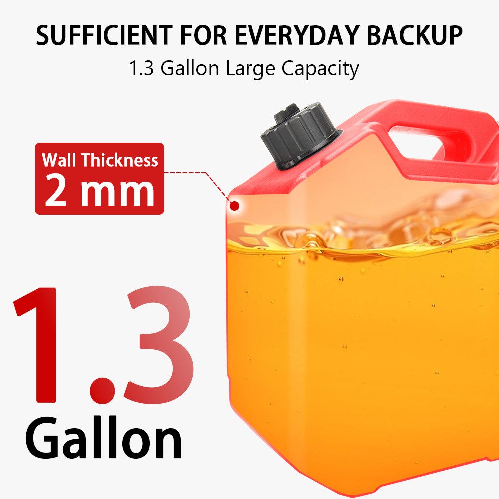✨5L Gas Fuel Tank Gas Can Oil Storage Can For ATV UTV Gokart Motorcycle Car SUV