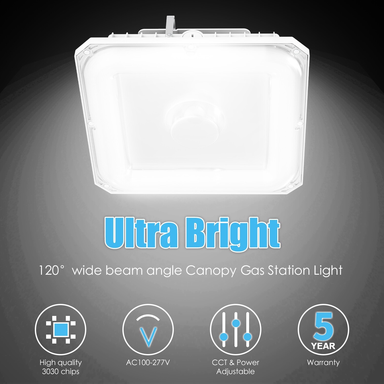 4PACK- IP65 Waterproof Led Canopy Light 100W Outdoor Parking Garage Area Lights
