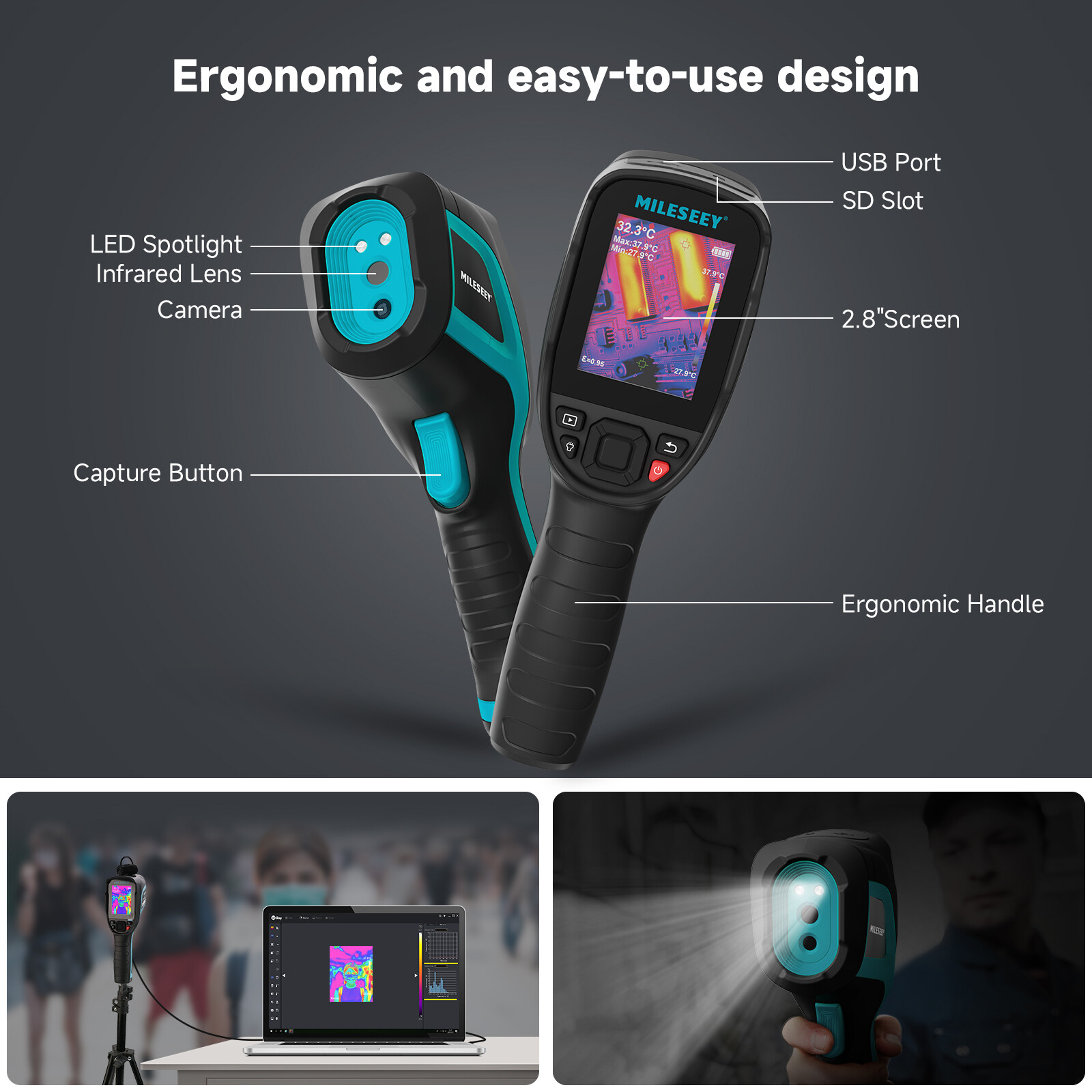 MiLESEEY Infrared Thermal Imager&Visible Light Camera IR Resolution -20°C ~550°C