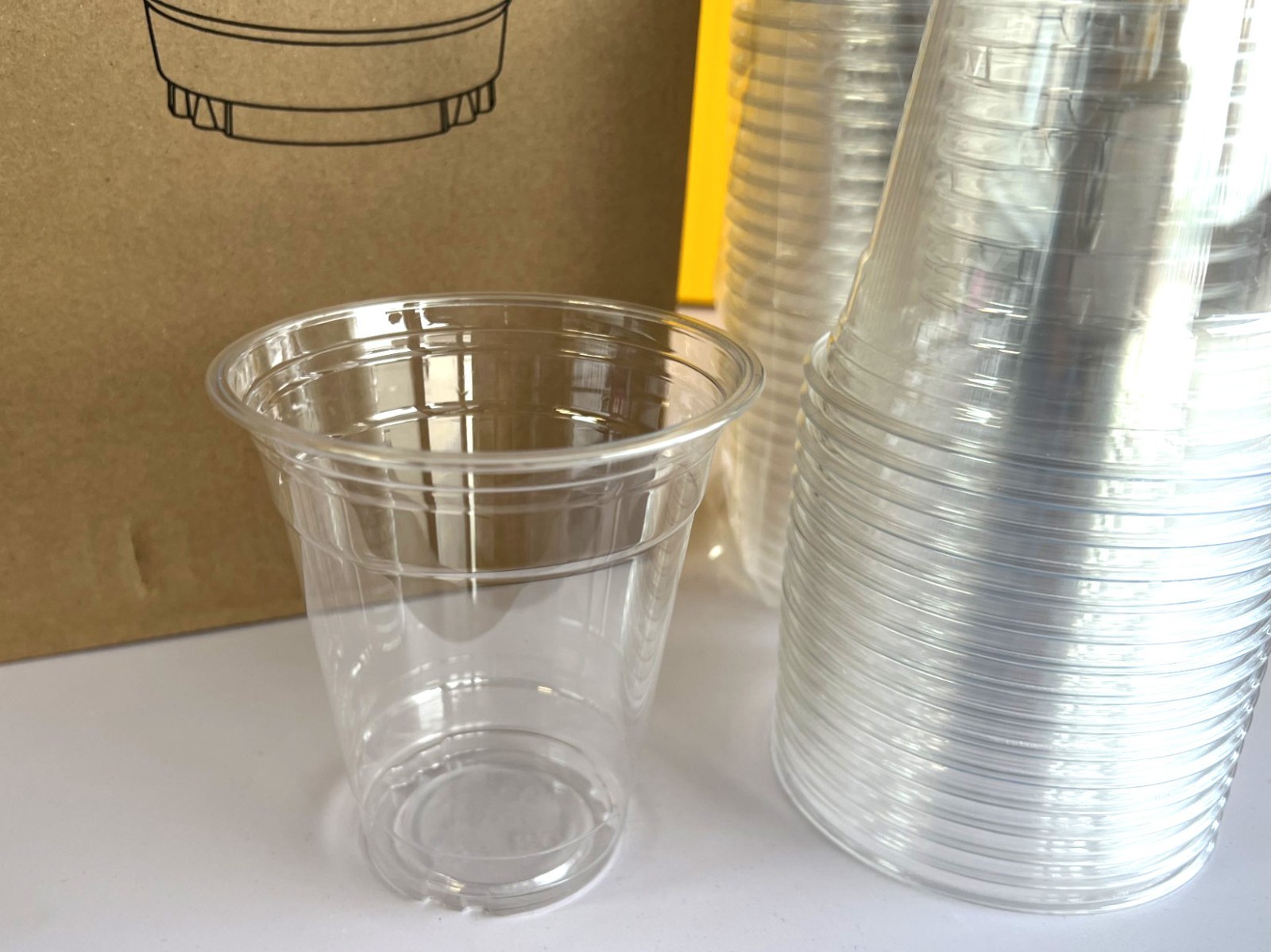 12oz PET Plastic Cold Cups, disposable to go clear cups (98mm) – 1,000 ct.