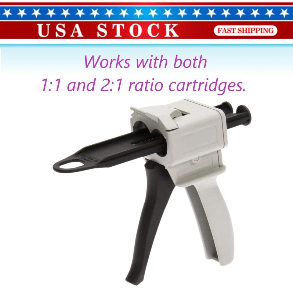 Dental Universal Impression Gun Dispensing Gun 1:1/2:1 For 50ml cartridges USA
