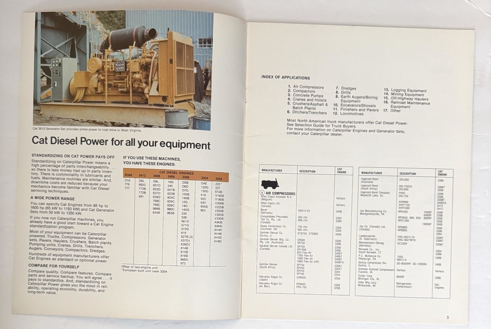 Vintage 1980’s Caterpillar Equipment Buyer’s Guide To Cat Diesel Power