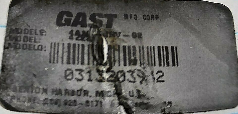 IDEX GAST 4AM-NRV-92 AIR MOTOR 1.8HP HUB MOUNT 3000RPM 5/8SHAFT DIA 1/4NPT *FRSH