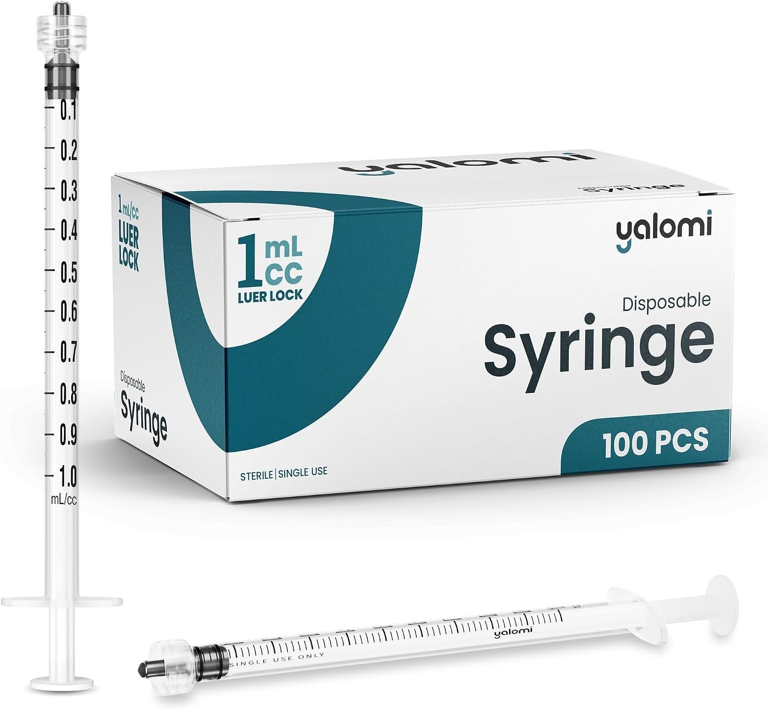 1mL Luer Lock Syringe No Needle | 100 Pack | | Sterile & Individually Wrapped…