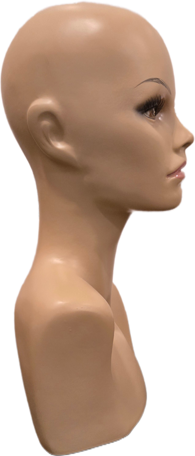 17″ Tall, Female Realistic Mannequin Head, Table Top Display, Hand painted (h23)