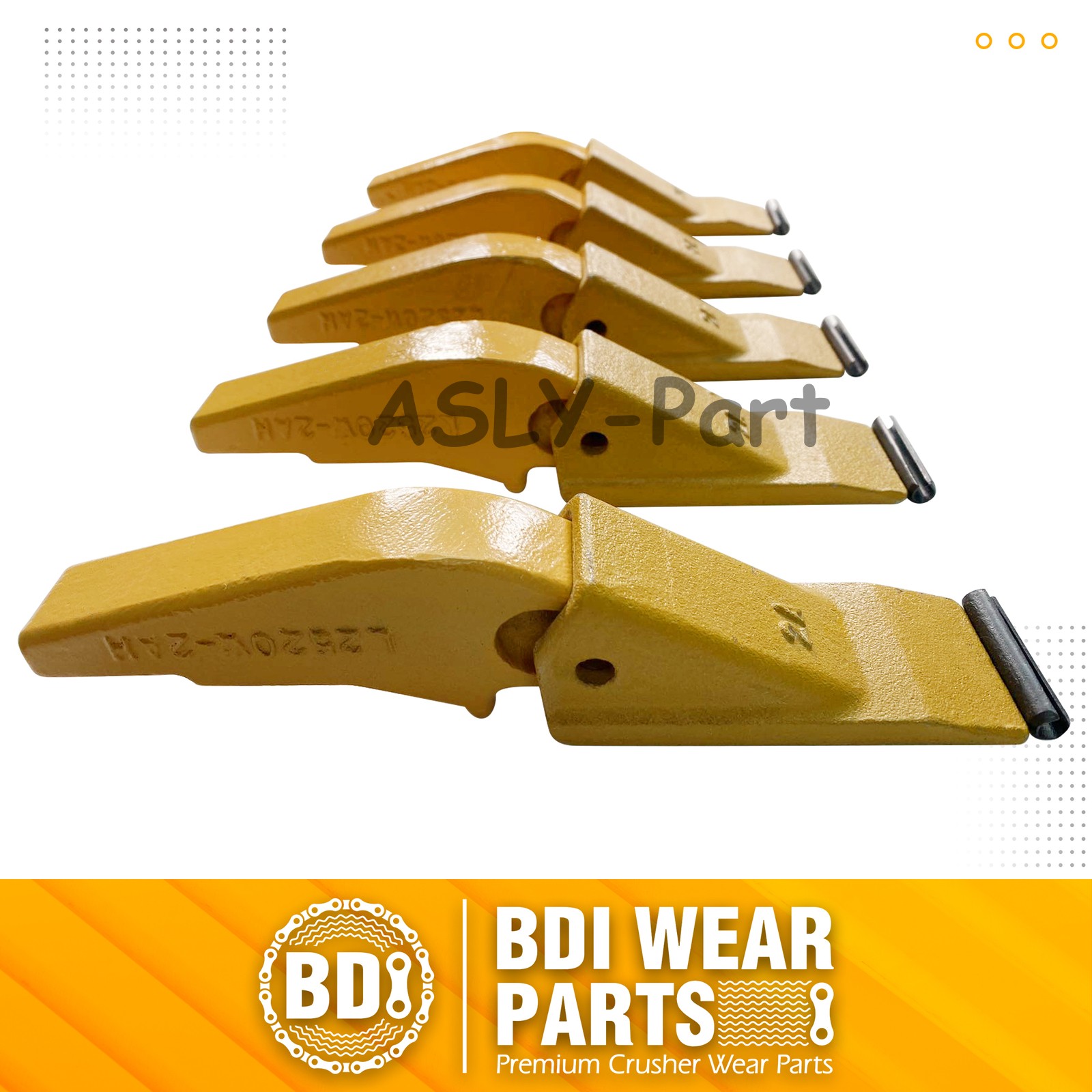 Weld-on Flush Mount L2520N-2AH Bucket Shanks 2A Bucket Teeth with Pins 5 Set