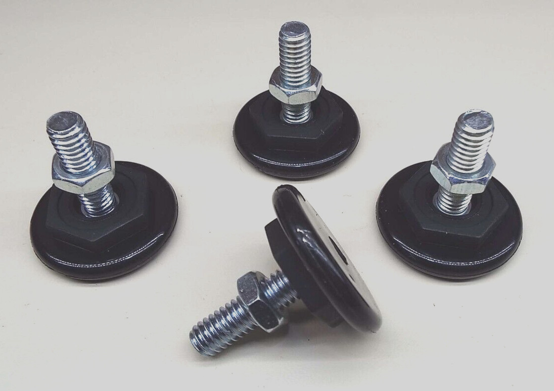 x4 FEET ADJUSTABLE GLIDE NYLON LEVELING PAD 1.375 BASE 5/16-18 ESSENTRA WITH NUT
