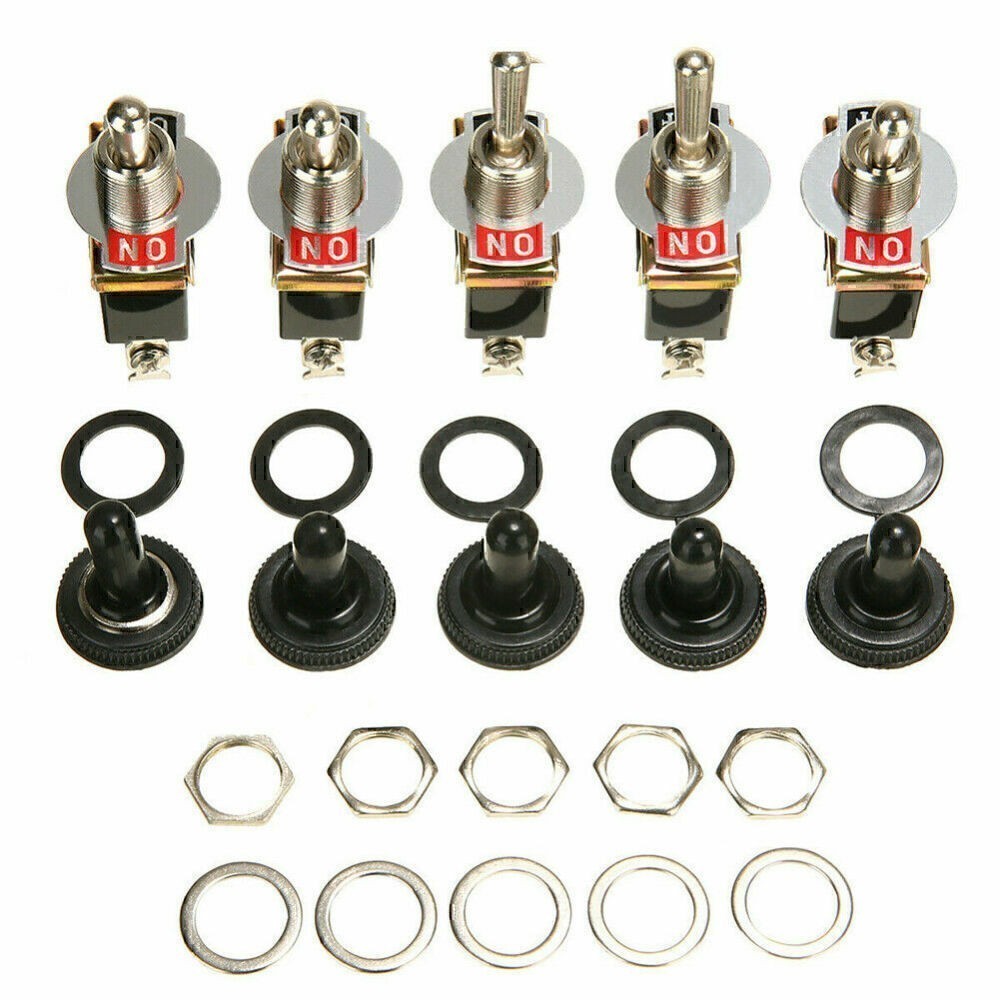 5* toggle switch SPST 12V 24V 250V Volt 15A ON OFF Flick Auto Car Boat 2-pole US